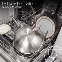 Dishwasher safe cookware with glass lid