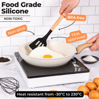 Nuovva 35 pcs food grade silicon cooking utensils, FDA approved, BPA free and heat resistant from -30 degree to 230 degrees.