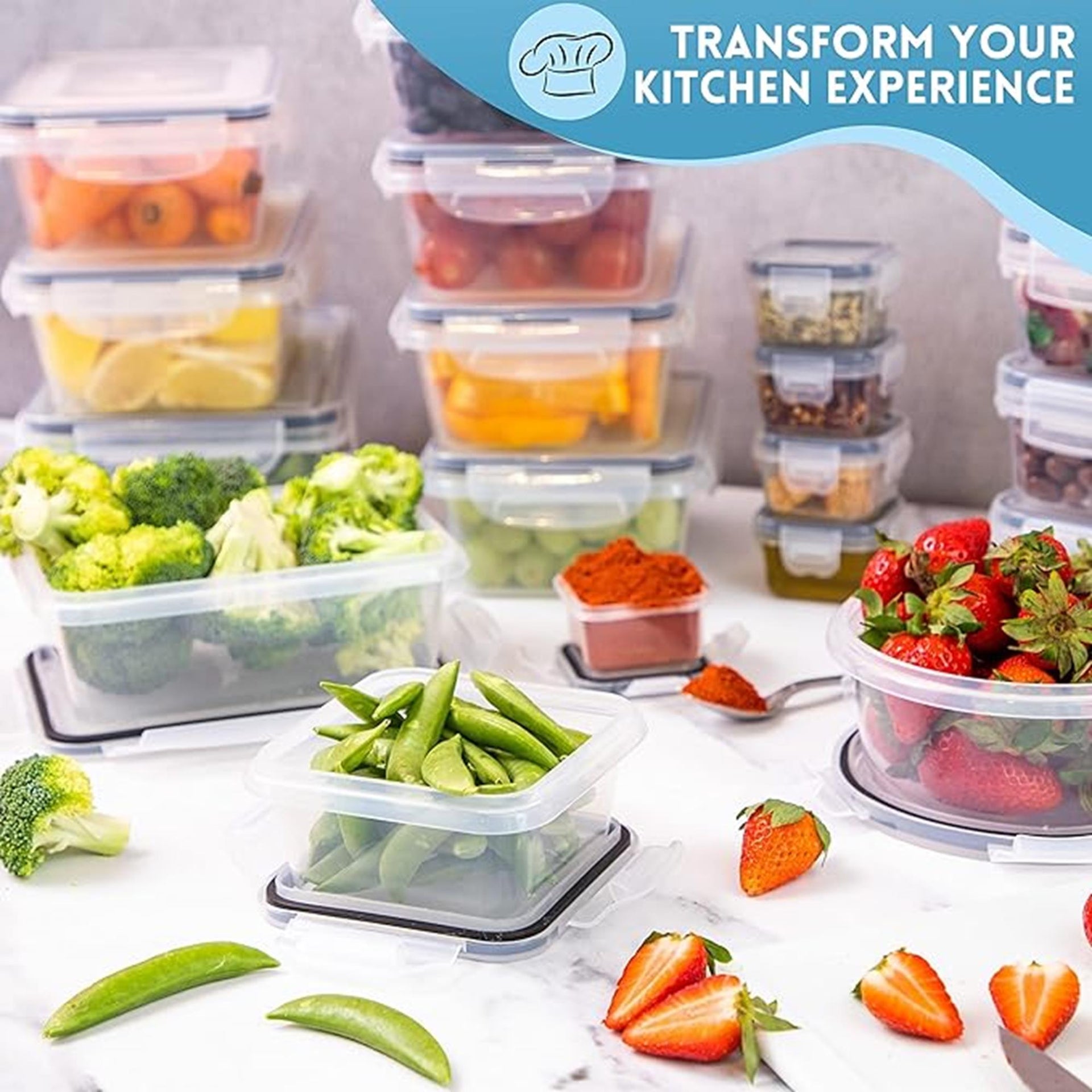 Airtight Food Storage Containers Set – Leak-Proof Meal Prep - Set Of 40