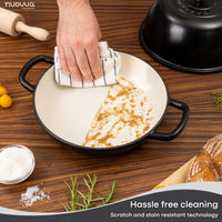 Easy clean nuovva cast iron bread pan with scratch & stain resistant technology/