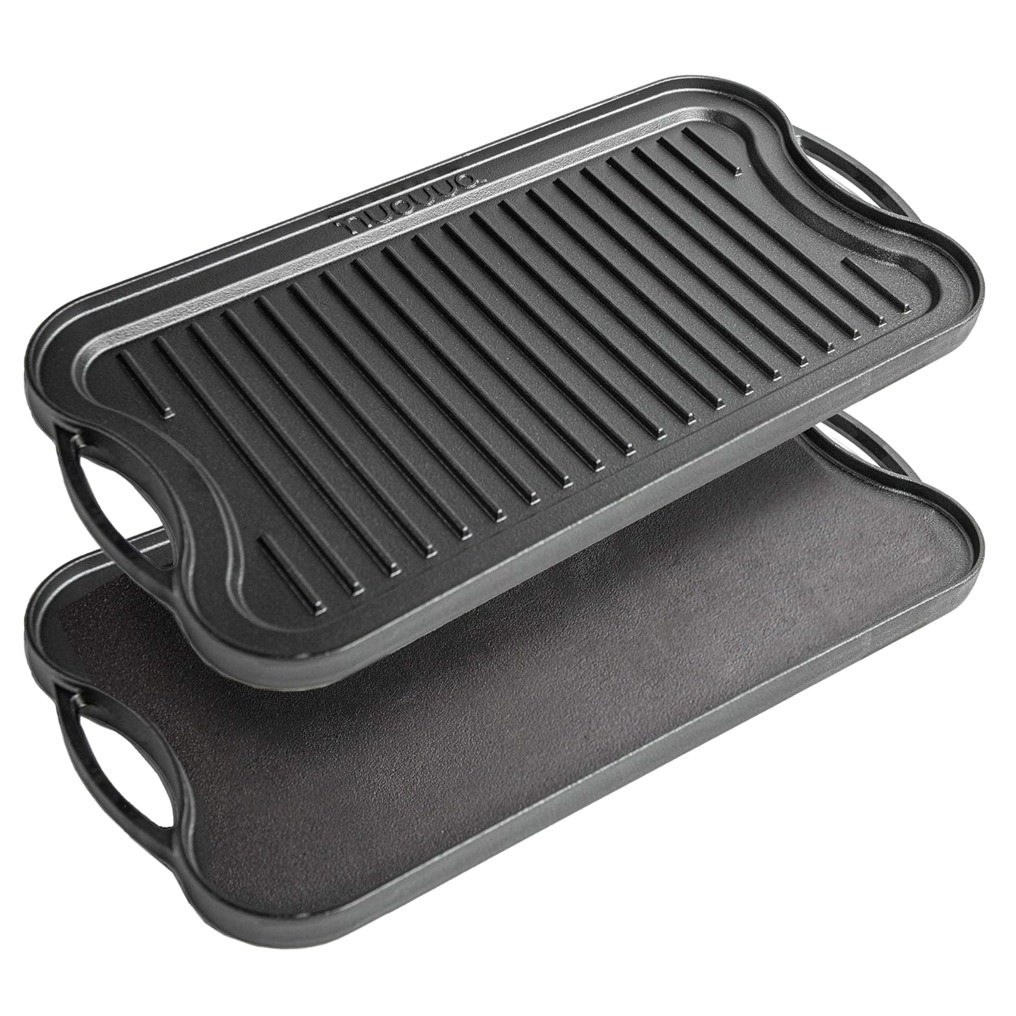 Nuovva double sided cast iron griddle pan