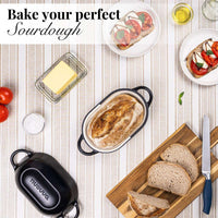 Bake your perfect sourdough with nuovva cast iron bread loaf pan with lid for home baking.