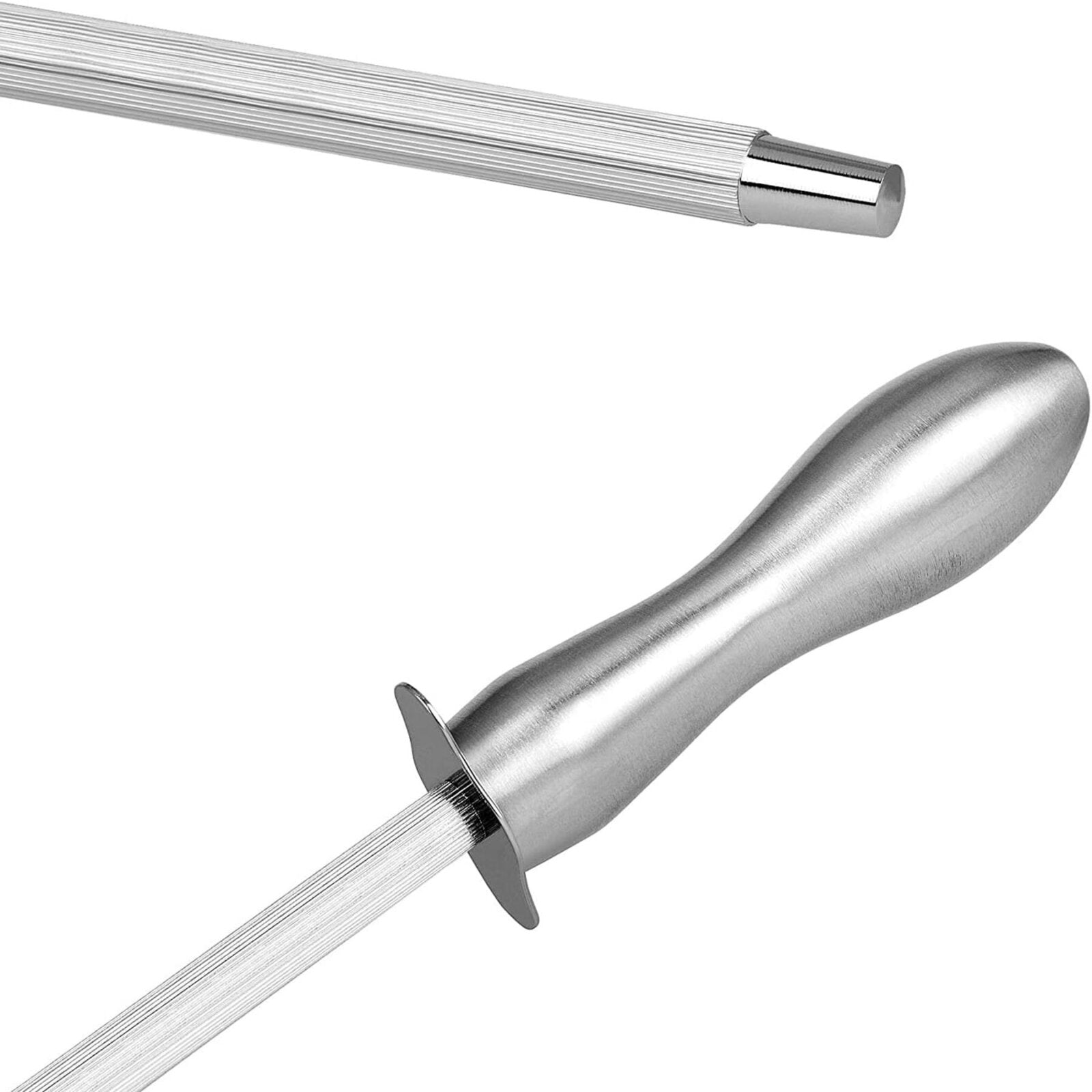 Nuovva stainless steel kitchen knife sharpening rod.