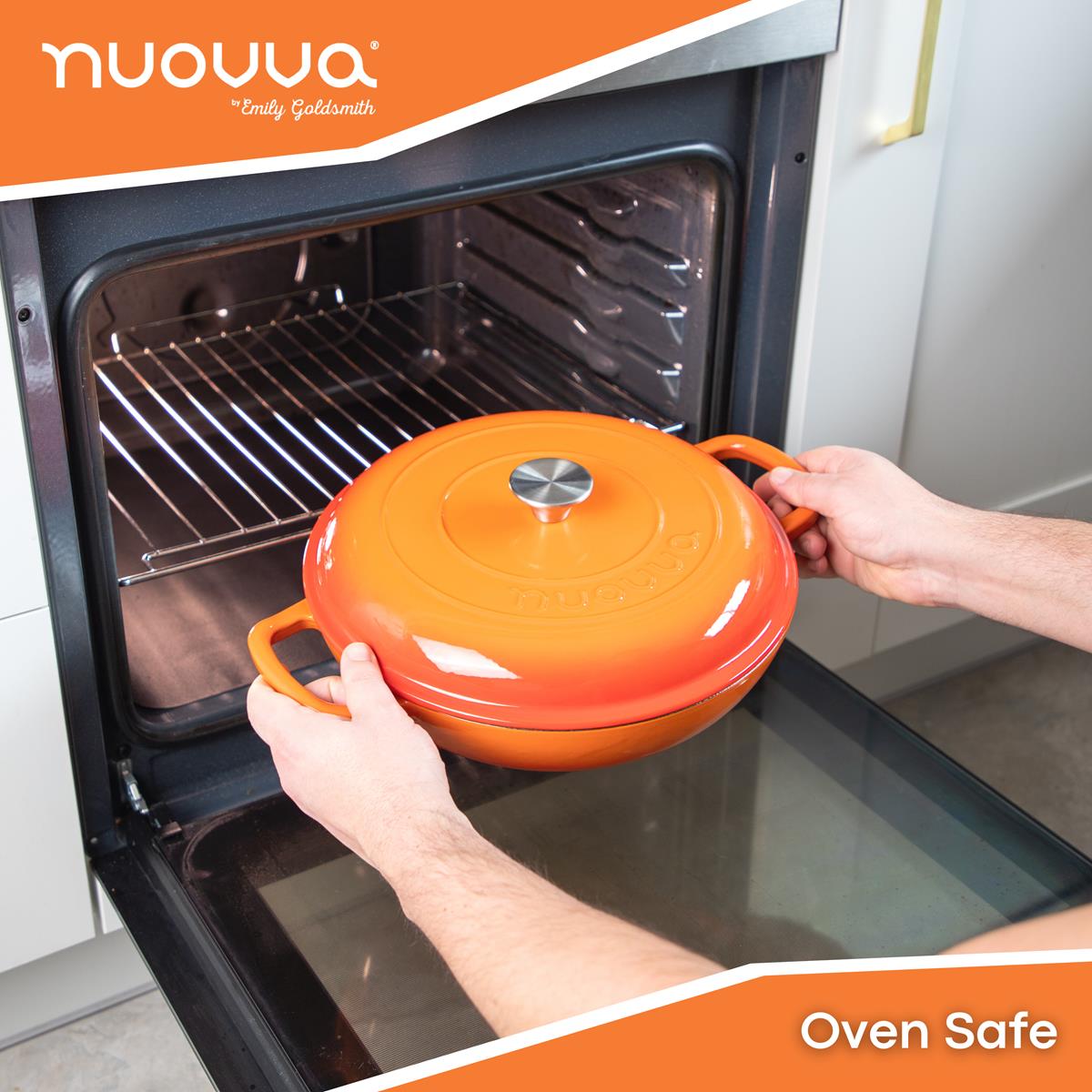 Nuovva cast iron oven-safe cookware for stove to oven cooking.