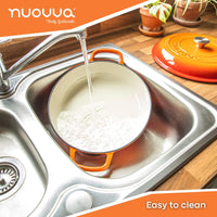 Nuovva cast iron easy to clean casserole pot with lid