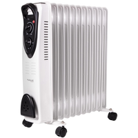 White oil-filled radiator heater with adjustable thermostats