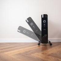 Oil-filled portable radiator with castor wheels and anti-fall