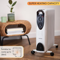 Portable heater with super home heating capacity indicator.