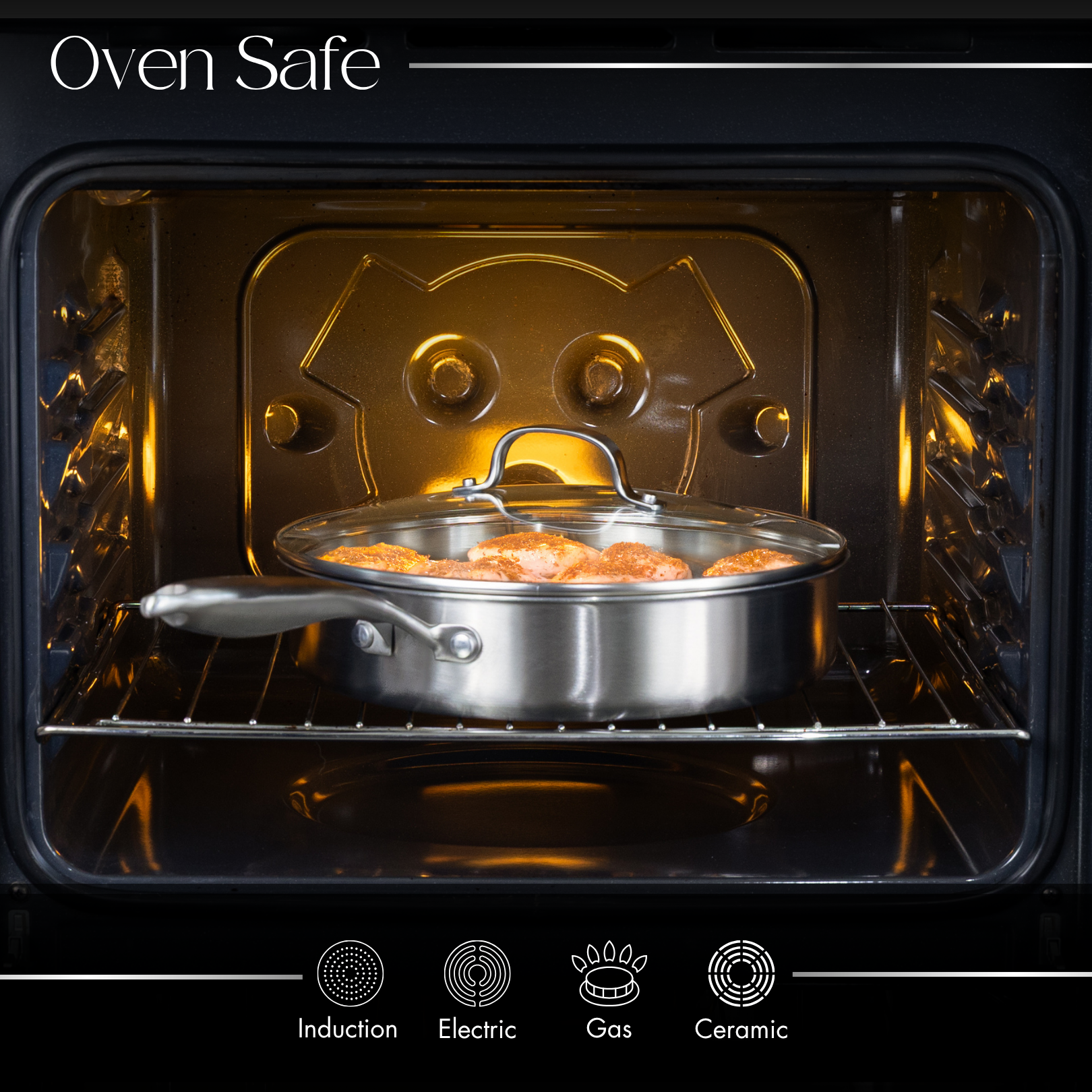 28cm Induction Hob Non Stick Saucepan – Saute Pan with Lid