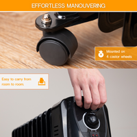 Energy Efficient Oil-Filled Radiator 11 Fin – 2500W - Black