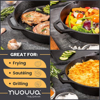 Nuovva 2pcs skillet pan set is great for frying, sautéing and grilling