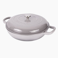 Nuovva cast iron casserole pot with lid for oven safe cooking and induction-safe cooking.