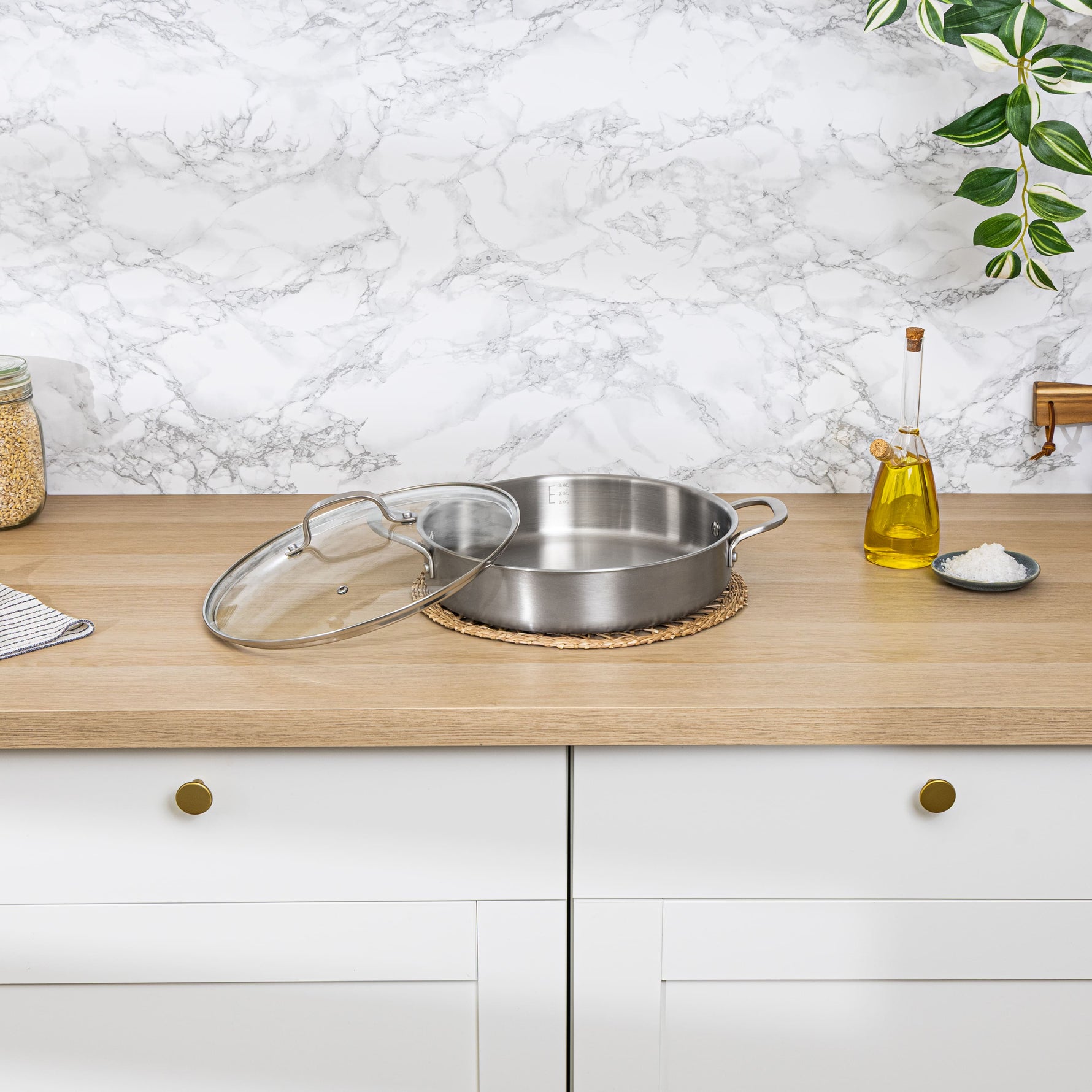 Stainless Steel Shallow Casserole Pot