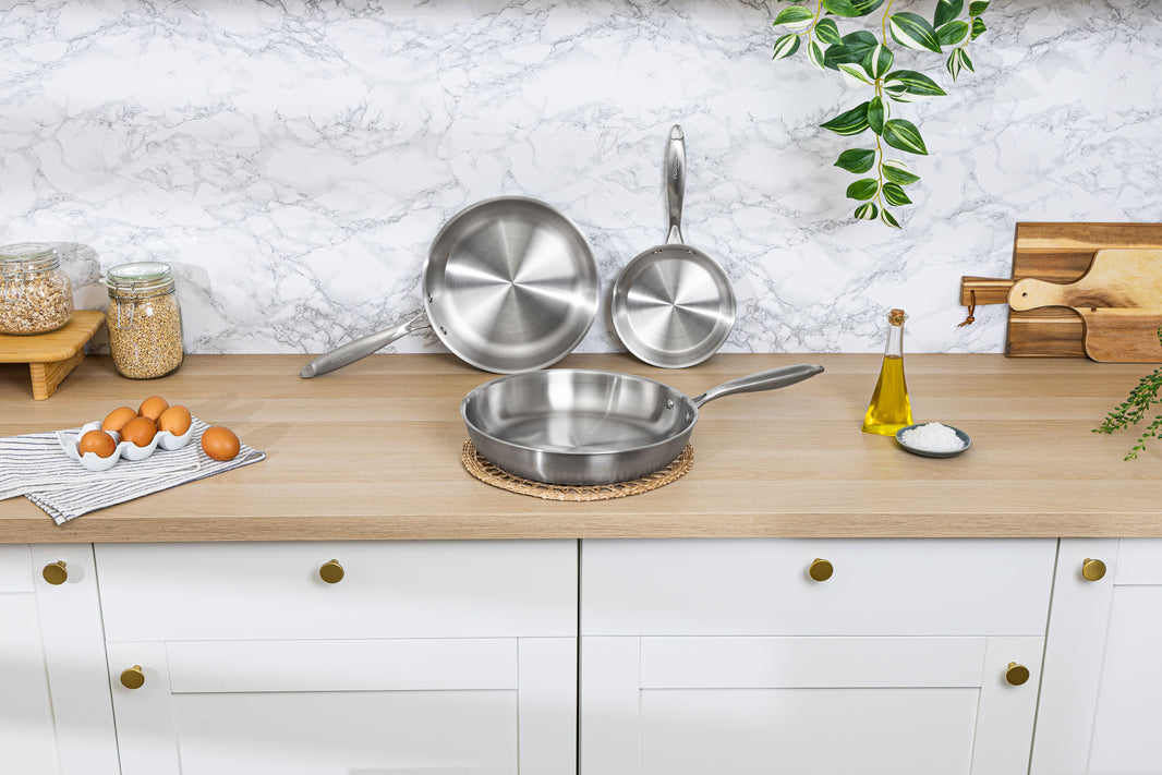 Stainless Steel Frying Pan Set (3pcs)