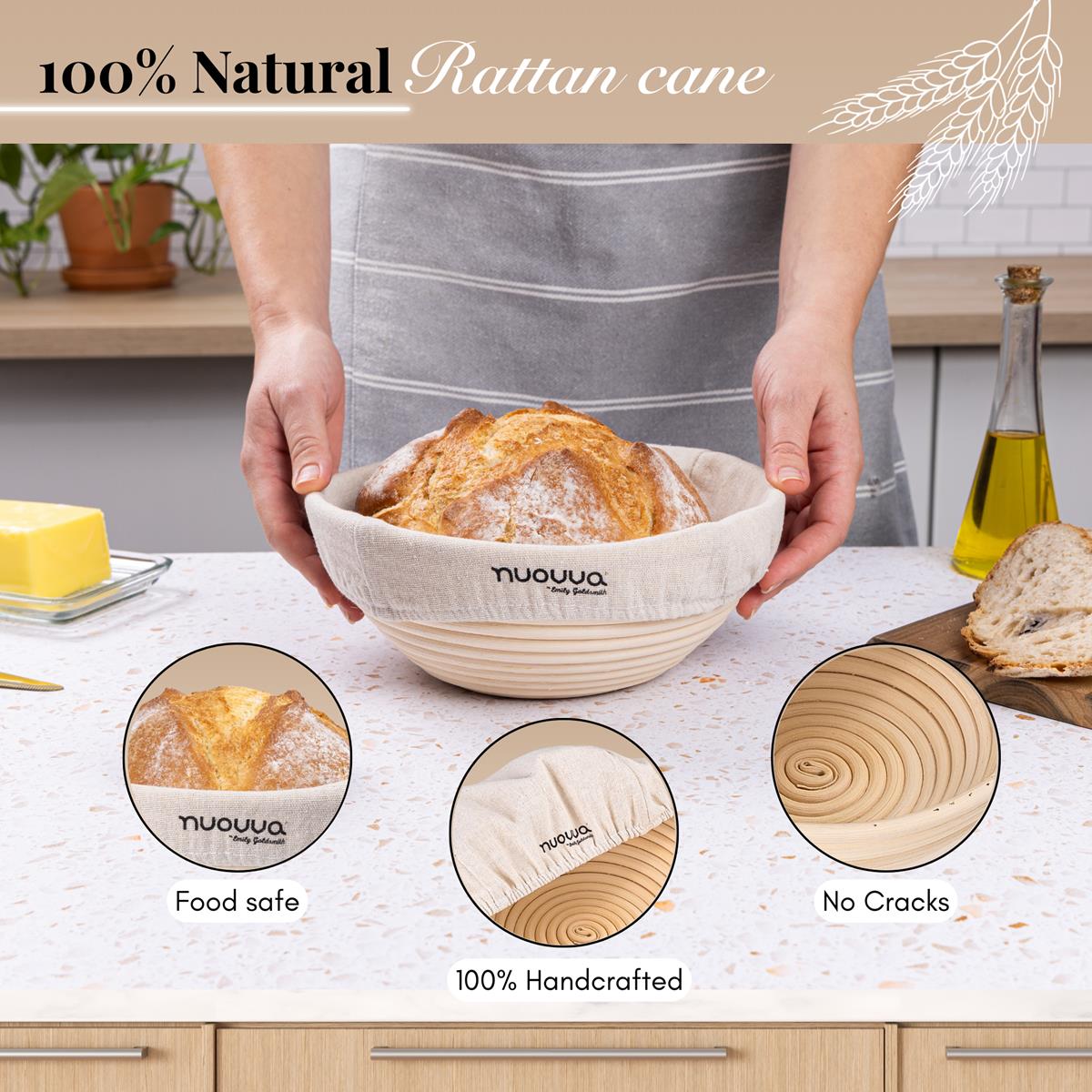 100% natural rattan cane bread bowl ro make homemade sourdough bread