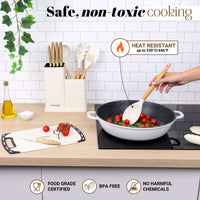 Non-toxic safe cooking with nuovva heat resistant kitchen utensil, BPA free with no harmful chemicals - food grade certified