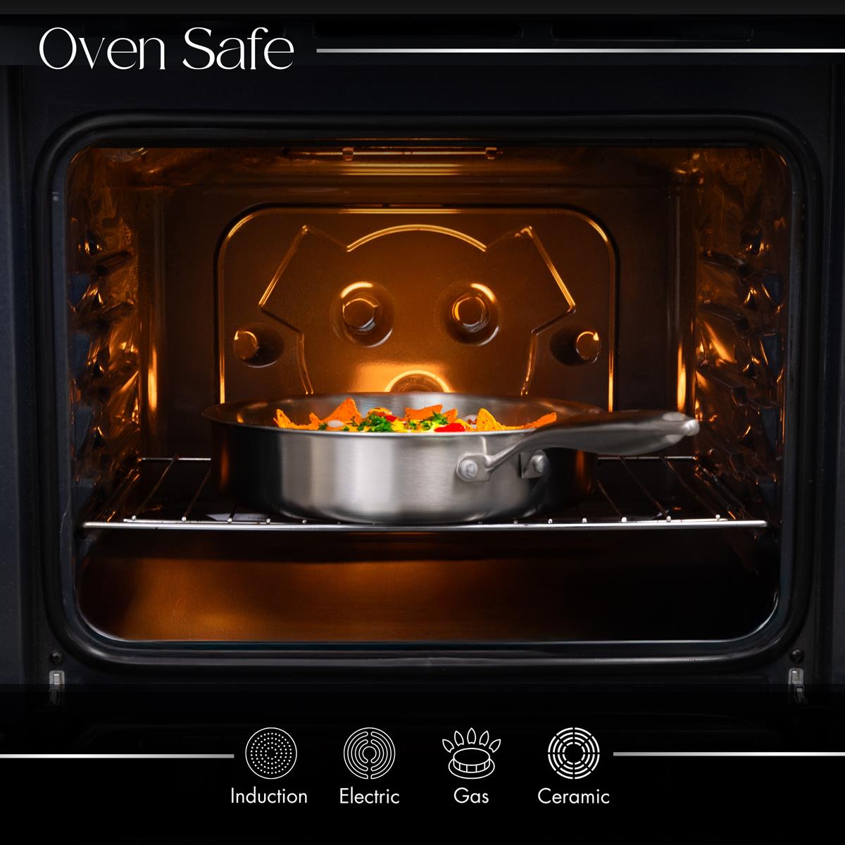 Oen safe cookware is safe for induction cooking, electric hobs and all stove types. 