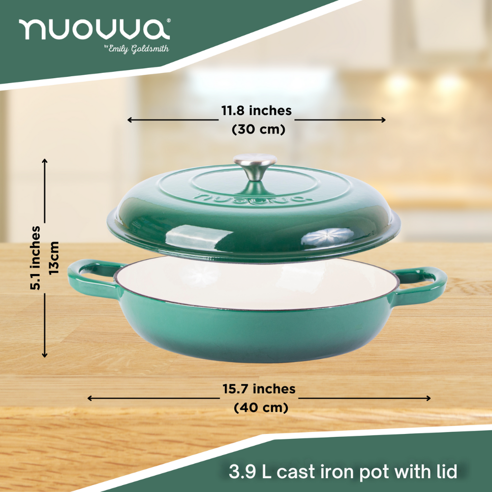 3.9L cast iron casserole pot with lid 