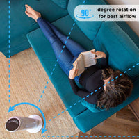 Nuovva portable white tower fan with 90 degree rotation for best airflow in any room. 