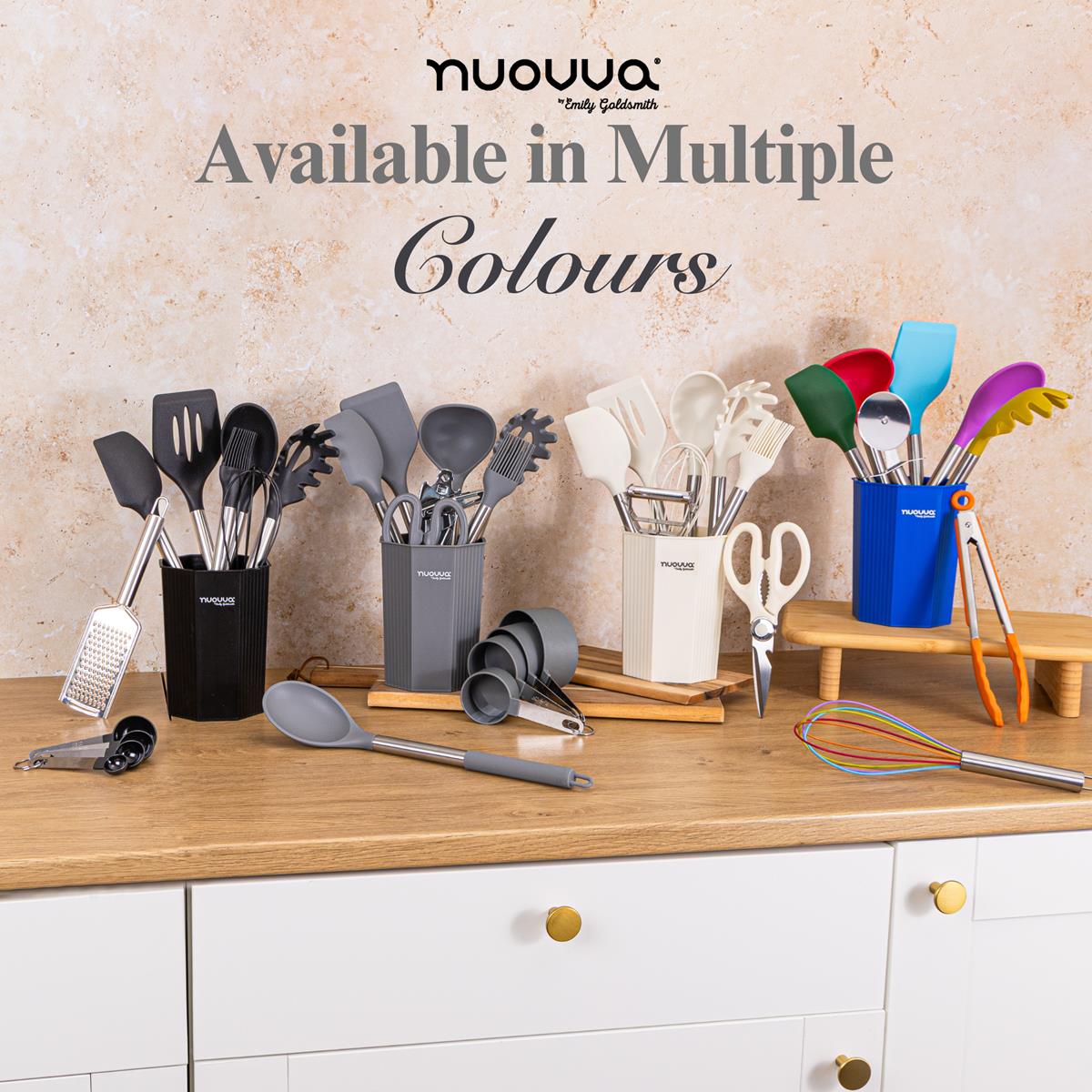 Nuovva 36pcs kitchen utensil set with stainless steel available in multiple colours