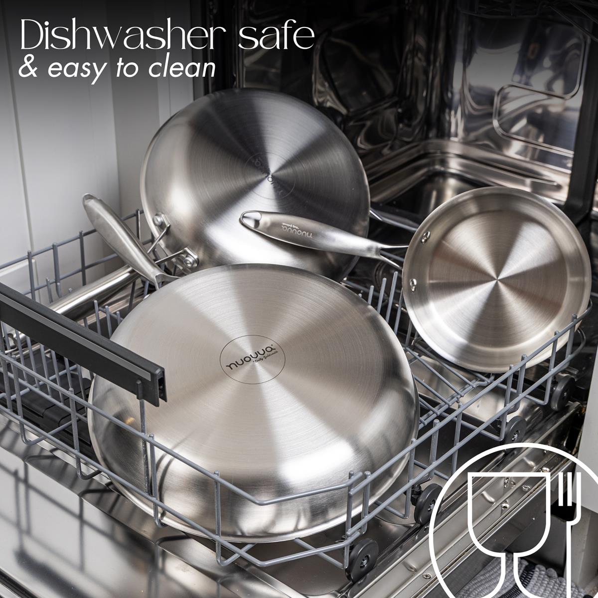 Dishwasher safe frying pan set is easy to clean
