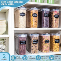 Keep your kitchen organized with the nuovva 2pcs stackable cereal containers 