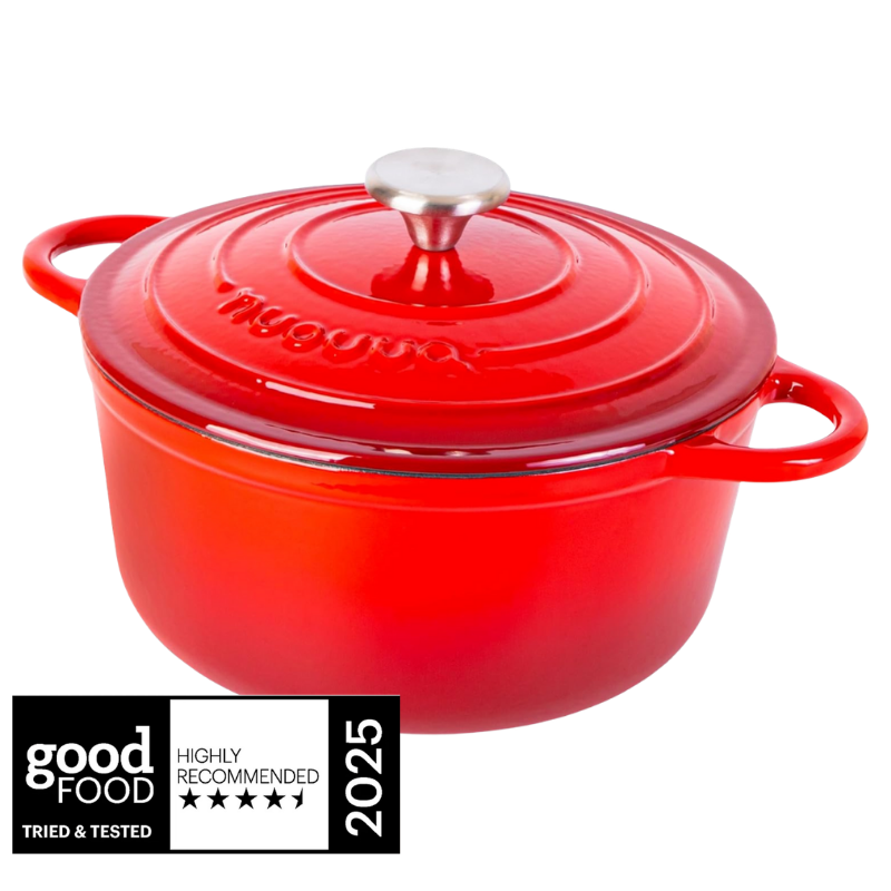 Enamelled Cast Iron Dutch Oven with Lid - 28cm (6L) Red