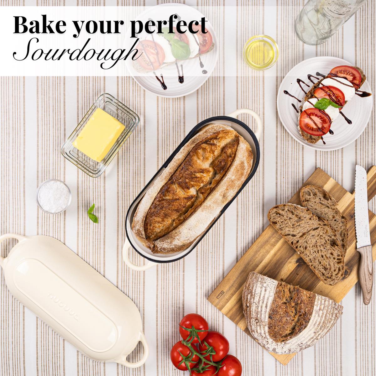 Bake your perfect sourdough with nuovva cast iron bread loaf pan in cream 