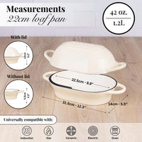 Nouvva 22cm bread loaf pan, 22cmx14cm and 1.2L capacity for oven baking and all stovetops. 