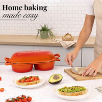 Home baking made easy with the nuovva cast iron bread loaf pan with lid