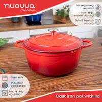 Oven safe pot with lid, induction compatible base and safe & healthy coating