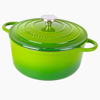 Nuovva cast iron Dutch oven casserole pot with lid and silver knob