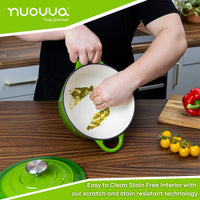 nuovva easy to clean Dutch oven with scratch and stain resistant technology