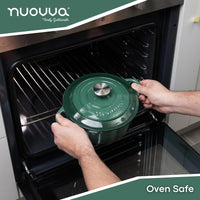 nuovva dark green oven safe casserole pot with lid 