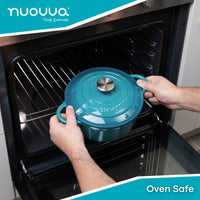 Nuovva oven safe cookware with lid in teal