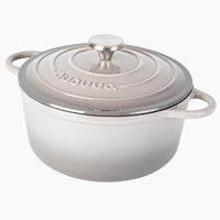 Nuovva grey cast iron Dutch oven with lid and silver knob