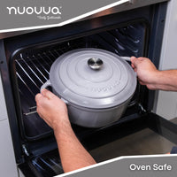 Nuovva grey oven safe Dutch oven with lid