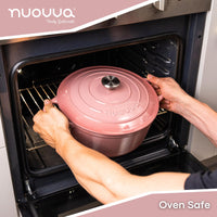 Nuovva pastel pink oven safe cookware with lid