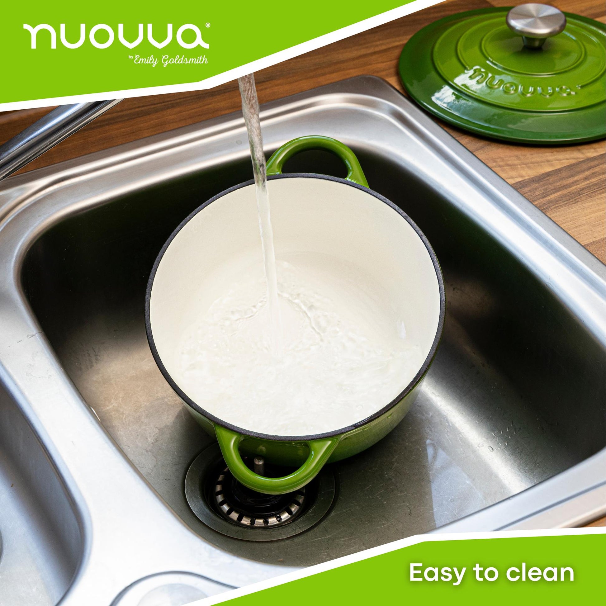 nouvva easy to clean cast iron Dutch oven with lid