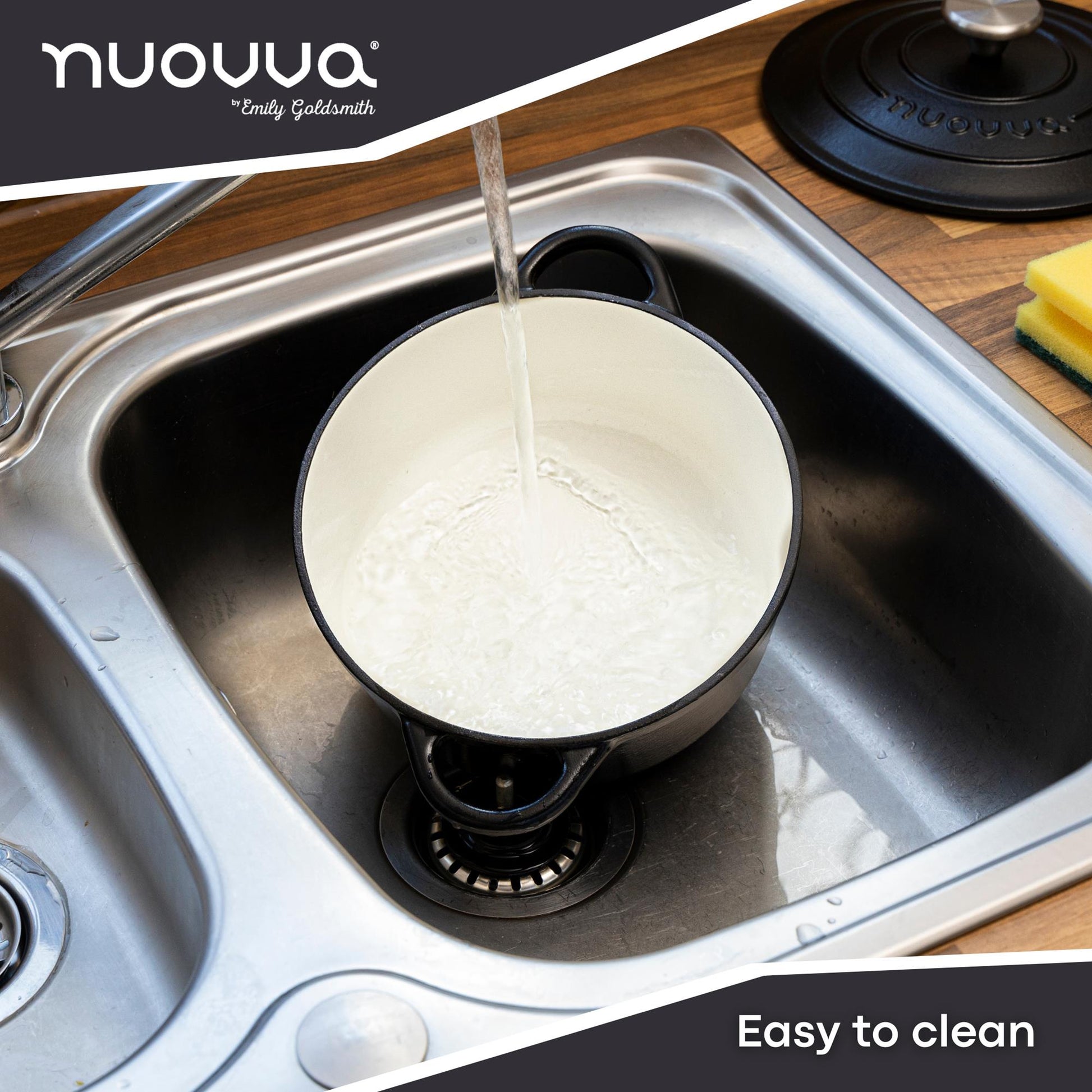 nuovva easy to clean cast iron Dutch oven with lid