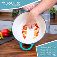 Nuovva easy to clean casserole pot with easy to clean stain and scratch resistant technology 