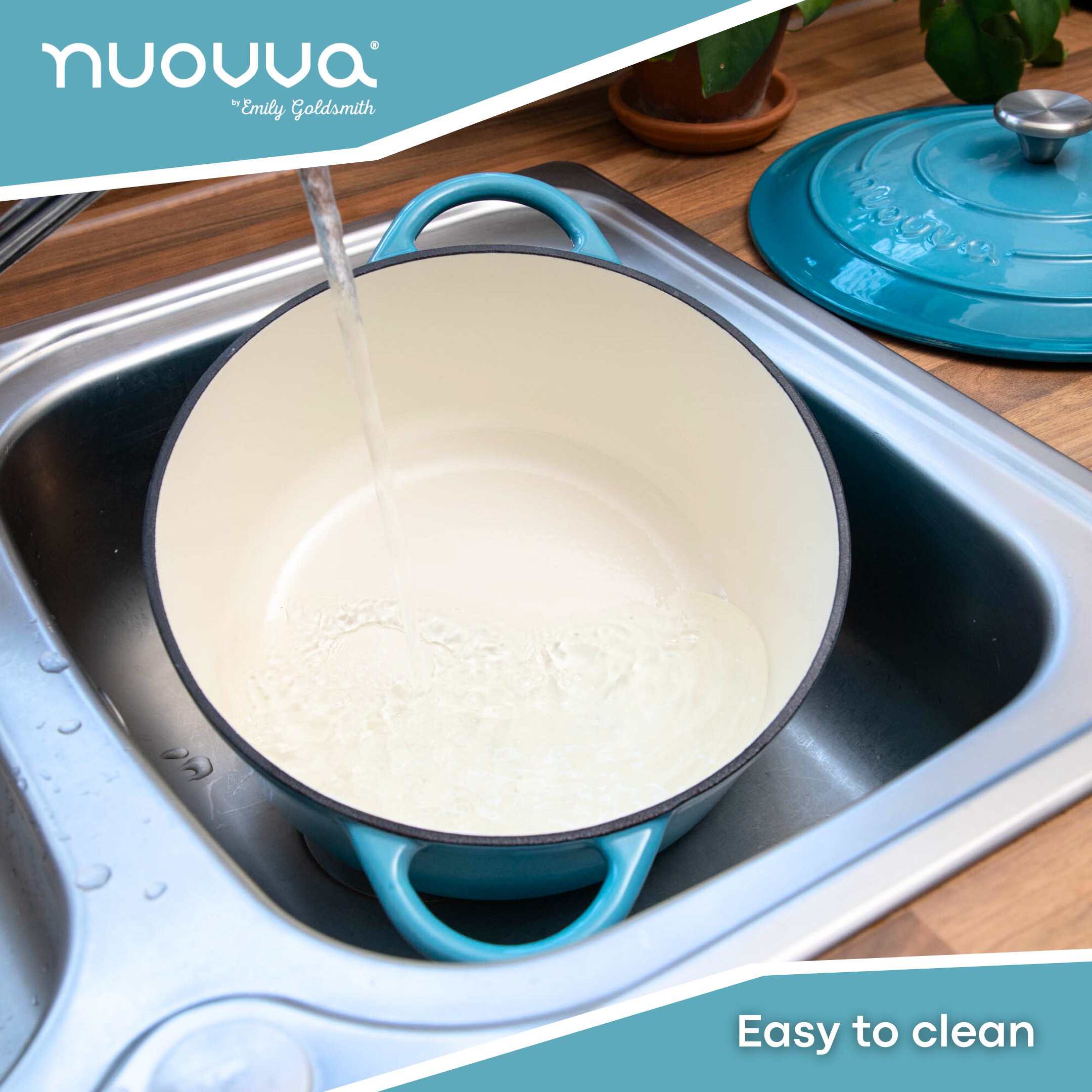Nuovva cast iron easy to clean Dutch oven with lid