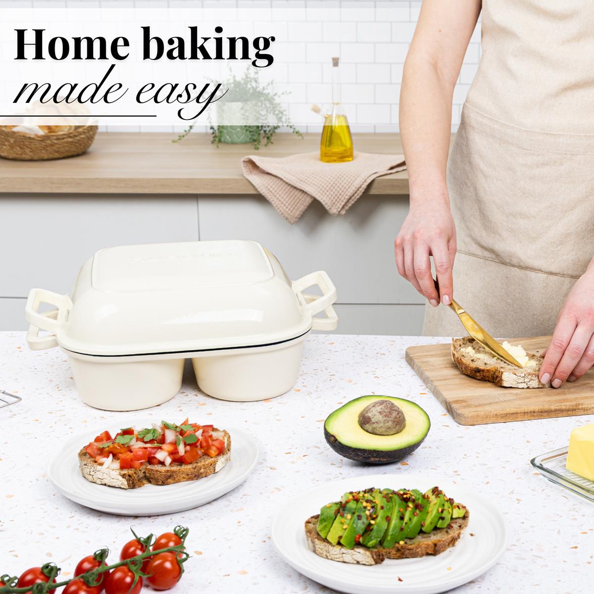 Home baking made easy with the nuovva cream quad pro dutch oven with lid