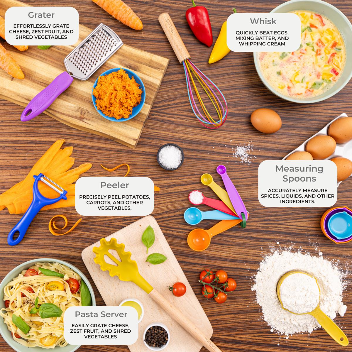 35-Piece Non-Stick Silicone Cooking Utensils Set - Colorfull