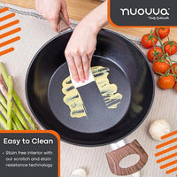 Easy to clean cookware with scratch and stain resistant technology