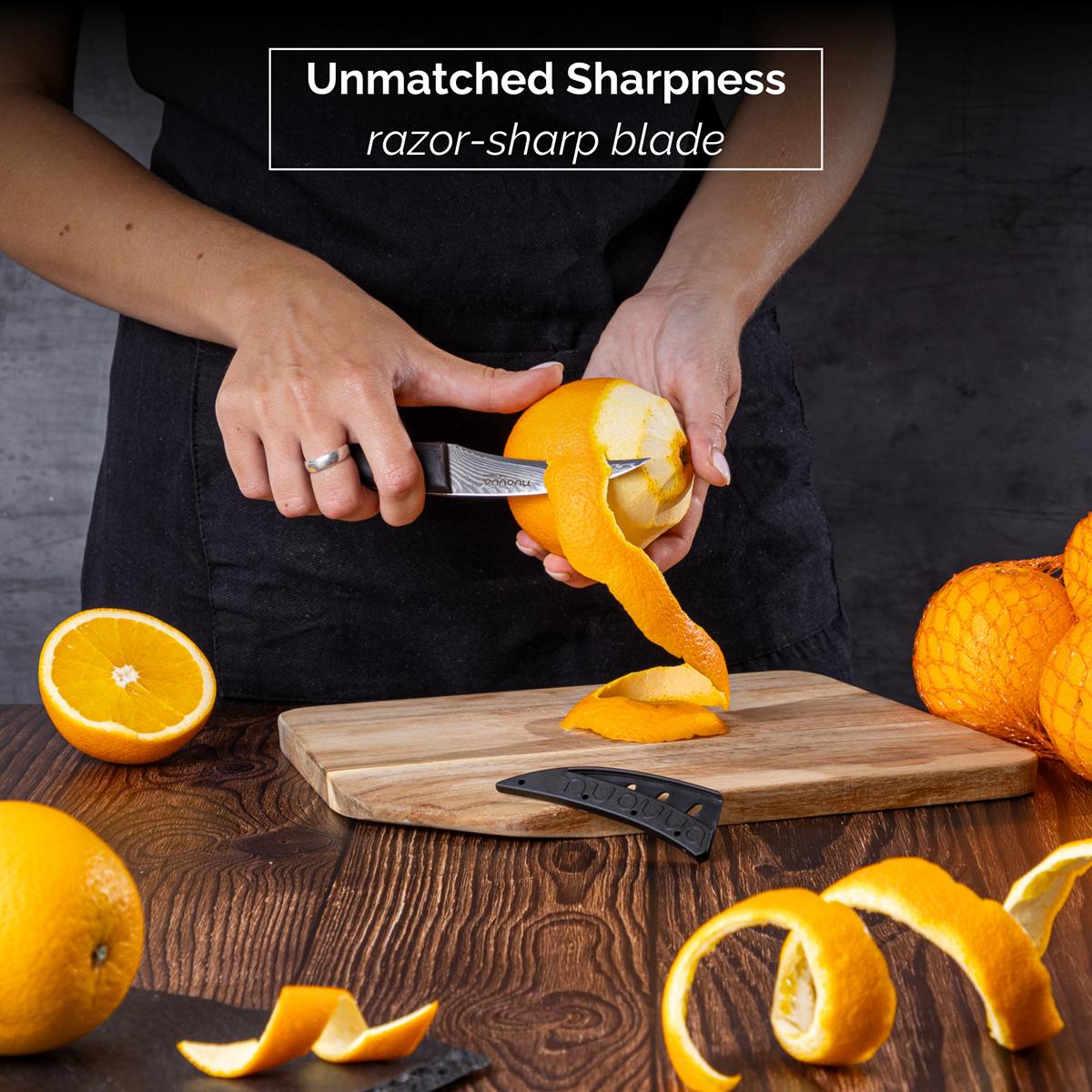Unmatched sharpness with the Damascus steel Japanese paring knife razor sharp blade