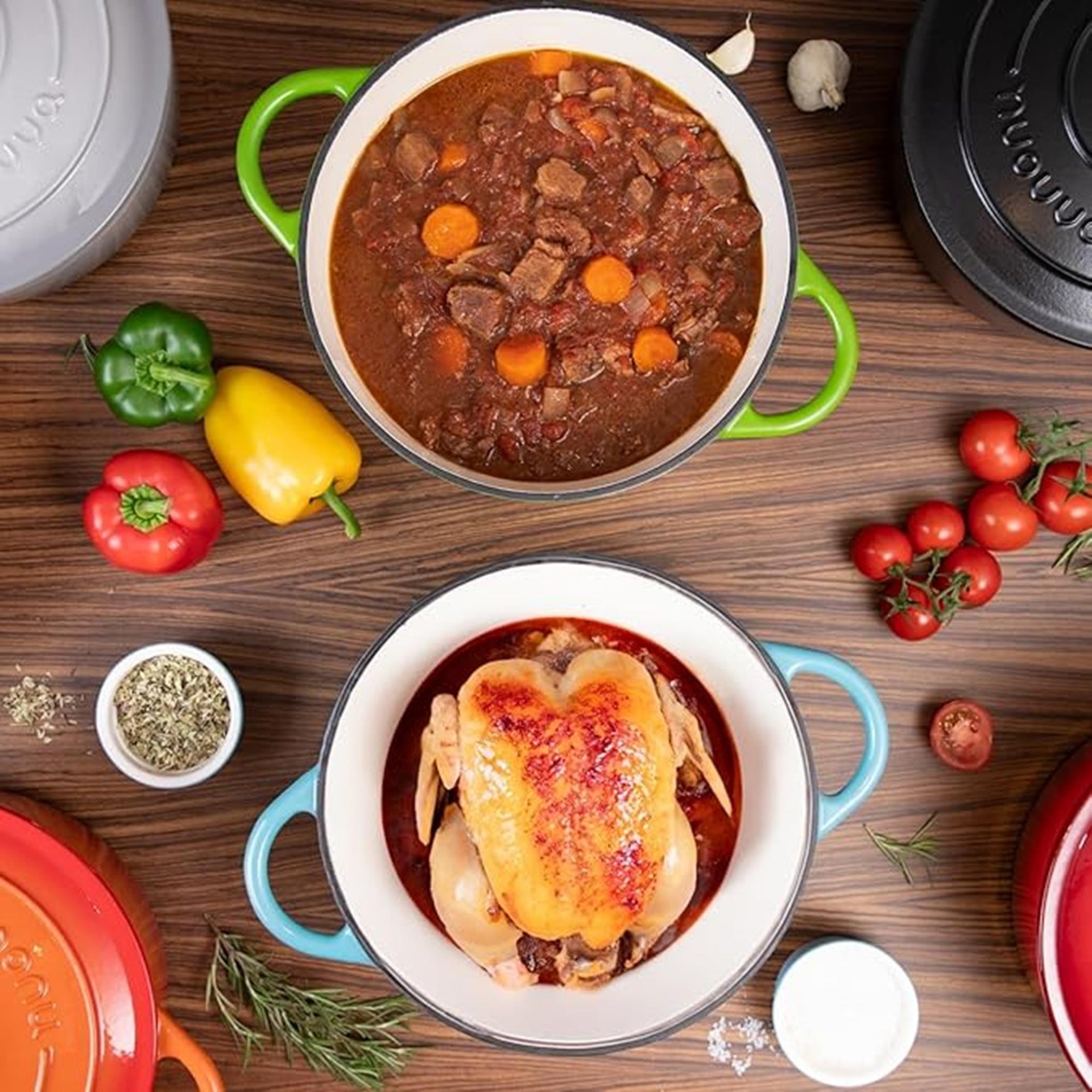 Nuovva cast iron Dutch oven for easy home cooking. 