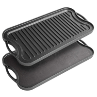 Nuovva double sided cast iron griddle pan 