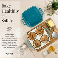 Bake healthily & safely with the cast-iron bread loaf pan, 100% PFOA free enamel coated Dutch oven