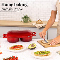 Home baking made easy with the nuovva cast iron double bread loaf pan 